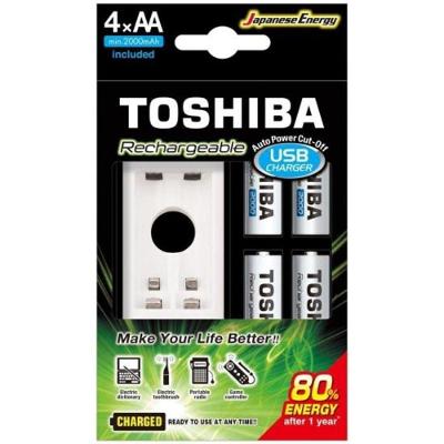 Carregador USB TNHC-6GME4 CB para Pilhas AA 2000MAH Branco com Led Indicativo Toshiba