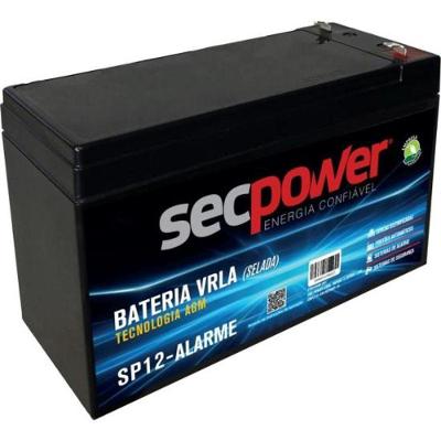 Bateria Selada P12-alarme 12V VRLA para Alarme Preto Sec Power