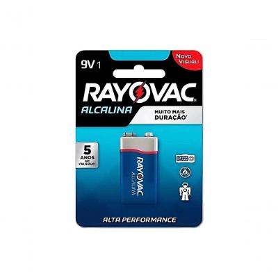 Bateria Alcalina 9V Retangular Uso Geral Azul Rayovac 1 Unidade