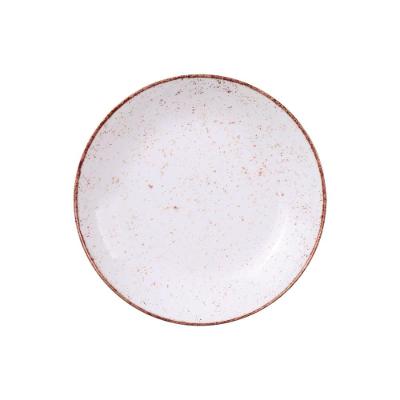 Prato Fundo Rústico 1 Peça Porcelana Decorada para Uso Diário Marrom Tramontina