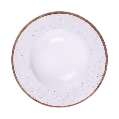 Prato Pasta Rustico Marrom a Porcelana Tradicional para Uso Diario Tramontina 27CM