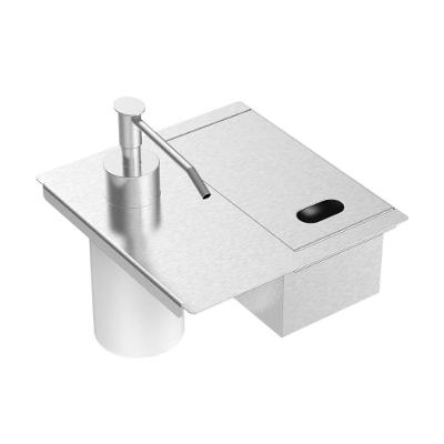 Porta Esponja Prime com Tampa e Dosador em Aço Inox 200ML para Canal Organizador Cozinha Inox