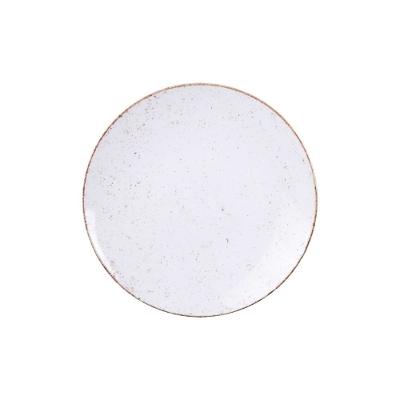 Prato Sobremesa Rústico 21CM Porcelana Decorada Marrom Tramontina