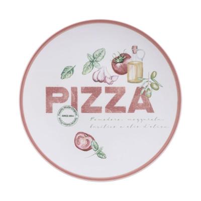 Prato Raso Tramontina Milano em Porcelana Decorado para Pizza Branco 28CM