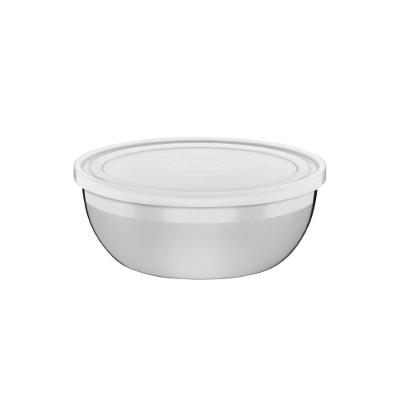 Pote Freezinox Redondo em Aço Inox com Tampa Plástica Vedação Perfeita para Geladeira Inox