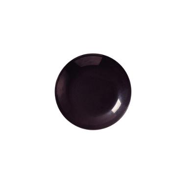 Prato Fundo Ametista Porcelana Decorada para Uso Diário Preto Tramontina 22CM