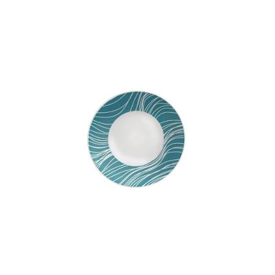 Prato Sobremesa Clarice Porcelana Decorada para Uso Diário Branco Tramontina 19CM
