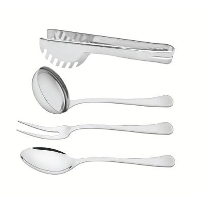 Jogo de Utensílios Havana em Aço Inox 4 Peças Fácil Limpeza para Cozinha Prata Tramontina