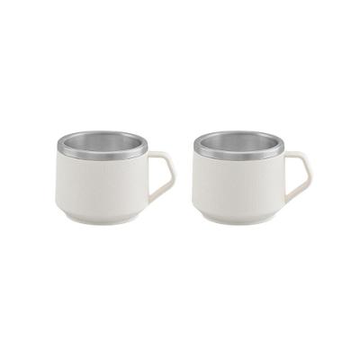 Kit Xícaras para Café 64760304 Aço Inox com Revestimento ABS Branco Empilháveis 80ML Tramontina