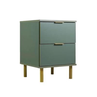 Mesa de Cabeceira Ditália 2 Gavetas MDP Moderno Verde Oliva Ditália Móveis
