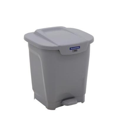 Lixeira T-force 25L Polipropileno com Pedal Manual Cinza Tramontina