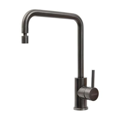 Misturador Monocomando Angolare de Mesa Bancada Aço Inoxidável Blackout com Bica Articulada Preto
