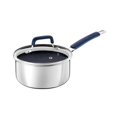 Panela Romagna com Revestimento Cerâmico Black Stone Aço Inox para Todos os Fogões Inox Tramontina