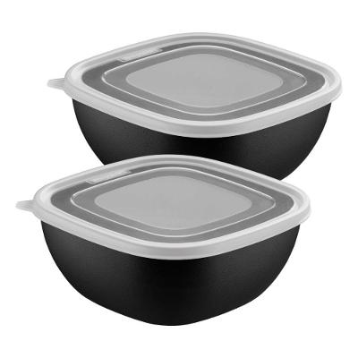 Jogo de Potes Mixcolor Armazenamento Alimentos Polipropileno Proteção Antimicrobiana Preto 2L 2