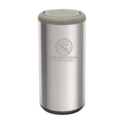 Lixeira Piemonte 40L Aço Inox Basculante Cinza com Tampa em Polipropileno Tramontina