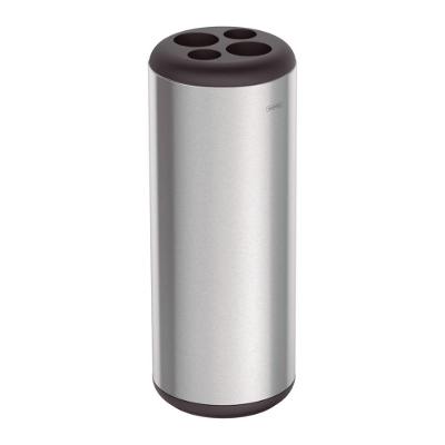 Lixeira Inox Perugia 31L Aço Inox Abertura Manual com Porta Copos Inox Tramontina