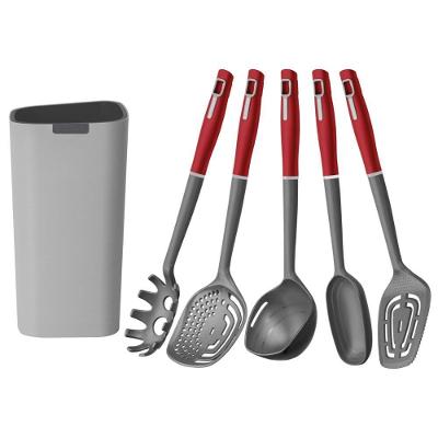 Jogo de Utensílios Verano com Suporte para Cozinha em Nylon Resistente Vermelho Tramontina