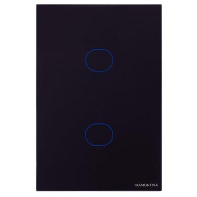 Interruptor Touch Wi-fi Smart Casa Inteligente com 2 Canais Preto Tramontina
