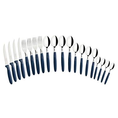Faqueiro Leme 20 Peças Aço Inox Polipropileno Azul Tramontina
