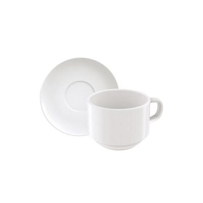 Kit 6 Xícaras de Chá com Pires Paola 12 Peças Porcelana Brilho para Uso Diário Branco Tramontina