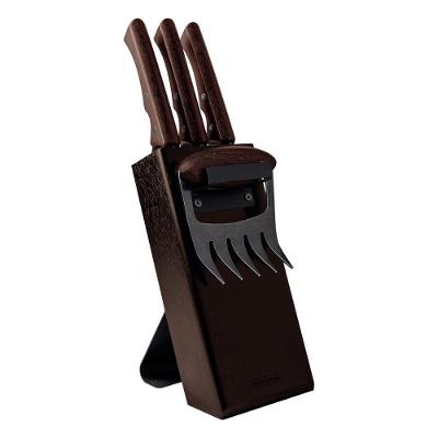 Kit para Churrasco Black 5 Peças Aço Inox Escurecido Cabos de Madeira Preto Tramontina