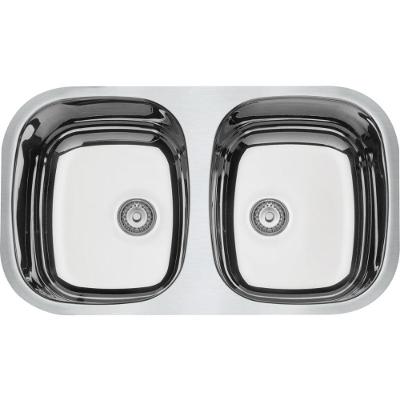 Cuba de Embutir Isis 2c 34 Bl Prime Retangular Aço Inox Alto Brilho com Válvula Inox Tramontina