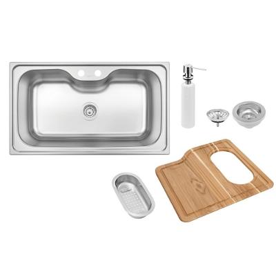 Cuba de Sobrepor Morgana Maxi Retangular Aço Inox Acetinado com Válvula Tramontina