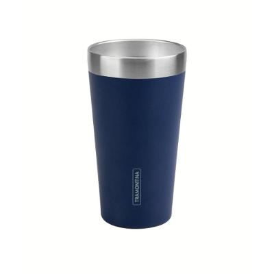 Copo Térmico Exata Aço Inox Parede Dupla para Bebidas Azul Tramontina 420ML