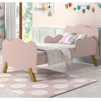 Cama Infantil Angel Mini com Estrutura em MDF Laqueado Rosa Cambel