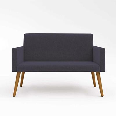 Sofá Namoradeira 2 Lugares - Balaqui Decor Cor:cinza