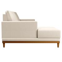 Sofá Kayrós 200cm 3 Lugares Com Chaise Direito D05 Linho Bege - Mpozenato - 2