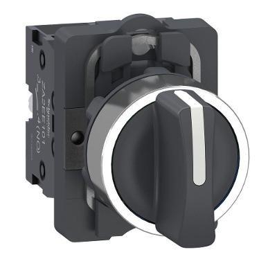 Chave Seletora XA2AD33 3 Posições Fixas Aro Metálico Preto Schneider Electric