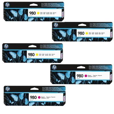 Cartucho de Tinta HP 980 Kit 3 D8J09A Amarelo + 2 D8J08A Magenta Produto Original HP