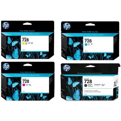 Cartucho de Tinta HP 728 Kit 4 Cores Preto Fosco e Magenta e Ciano e Amarelo HP