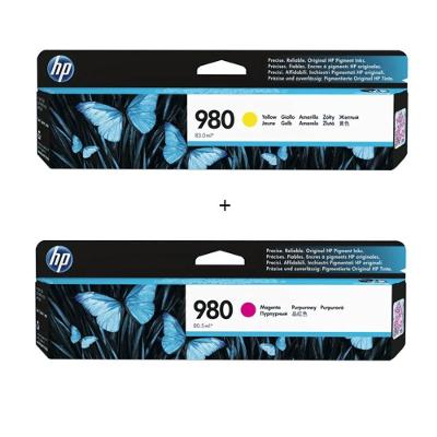 Cartucho de Tinta HP 980 Kit 2 Cores Magenta e Amarelo D8J08A D8J09A 80,5ML