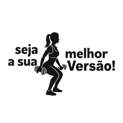 Adesivo de Parede Seja a Sua Melhor Versão Mulher com Frase Motivacional Preto 160CM X 95CM