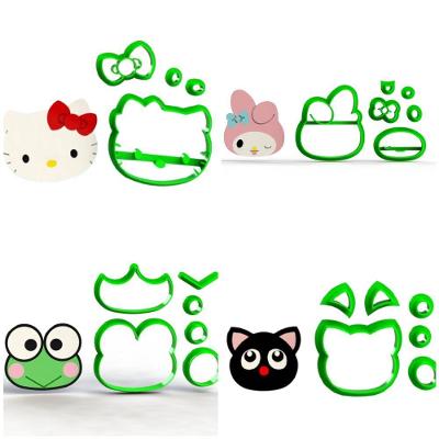 Cortador Hello Kitty Kit 4 Modelos Modulares Rostos Plástico PLA 5CM HB Formas e Cortadores