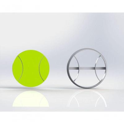 Cortador Bola de Tênis Plástico PLA 4CM Transparente HB Formas e Cortadores