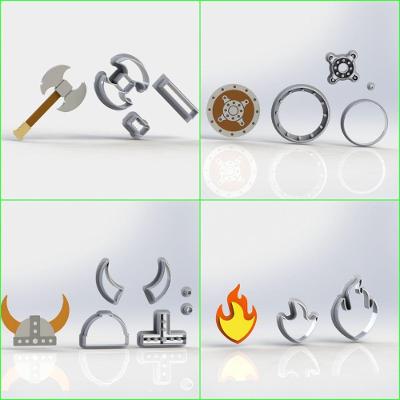 Cortador Kit Como Treinar Seu Dragão Mod 2 Plástico PLA 5CM 4 Modelos HB Formas e Cortadores