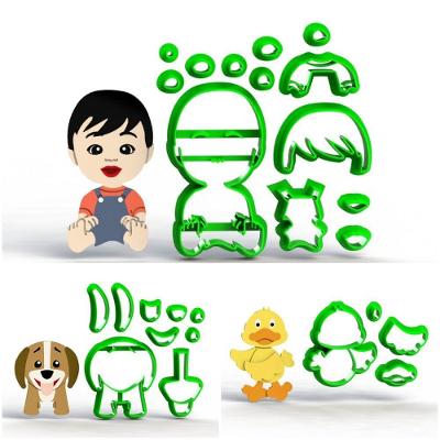 Cortador Kit Bento e Totó 3 Modelos Modulares Plástico PLA Branco 7CM HB Formas e Cortadores