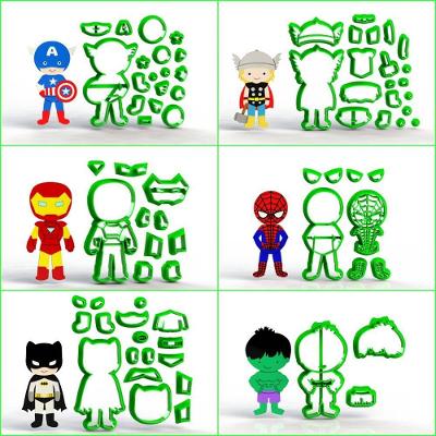 Cortador Kit 5 Heróis 6 Mod2 Plástico PLA 8CM Transparente 1 Kit com 6 Cortadores HB