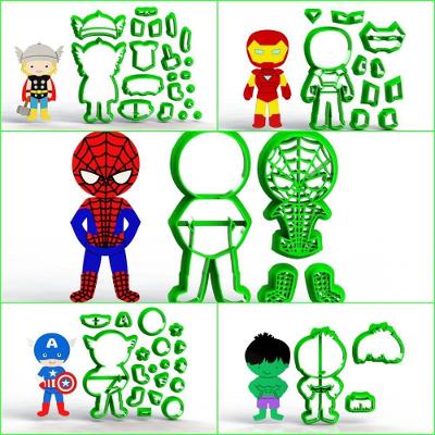 Cortador Kit 5 Heróis 5 Mod2 Modulares Plástico PLA 7CM Transparente 5 Peças HB