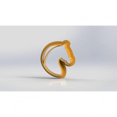 Cortador Cavalo Gaucho em Plástico PLA 7CM Branco HB Formas e Cortadores