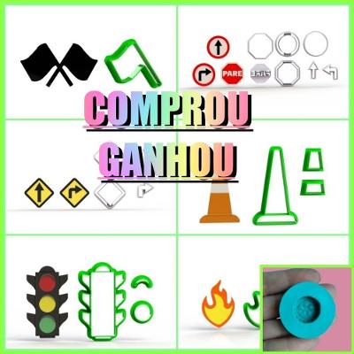Cortador Kit Hotweels Mod 2 Plástico PLA Transparente 6 Modelos 6CM 3CM 5CM HB Formas e Cortadores