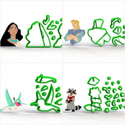 Cortador Kit Pocahontas Plástico PLA 5CM Transparente 4 Modelos Modulares HB