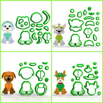 Cortador Kit Patrulha Canina Mod 2 Plástico PLA 5CM Transparente 4 Corpos Modulares HB Formas