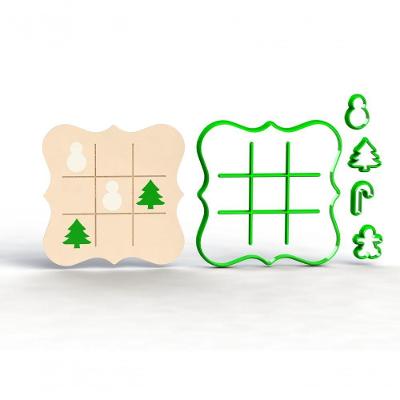 Cortador Jogo da Velha Natal Plástico PLA 13CM HB Formas e Cortadores