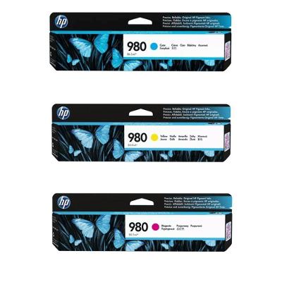 Cartucho de Tinta HP 980 Kit com 3 Cores Magenta Ciano Amarelo Original HP