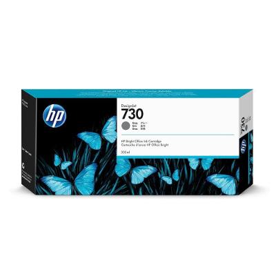 Cartucho de Tinta HP 730 P2V72A Cinza para Plotter T1600 T1700 300ML