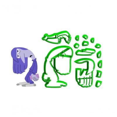 Cortador Divertidamente Tédio Corpo Plástico PLA 10CM HB Formas